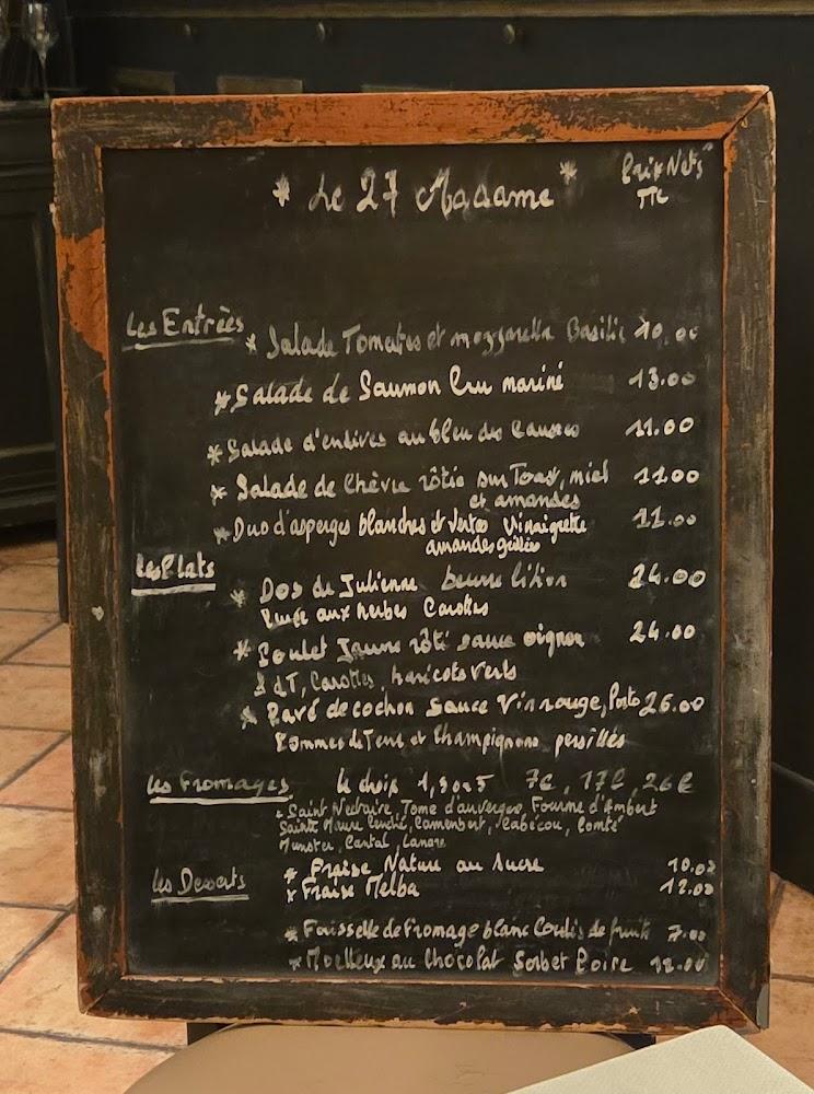 Le 27 Madame - Menu Image 1